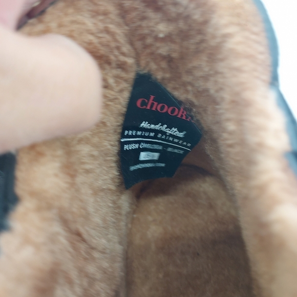Chooka Women's Waterproof Black Faux Fur Lined Black Rubber Rain Boot Size 6 - Picture 7 of 9